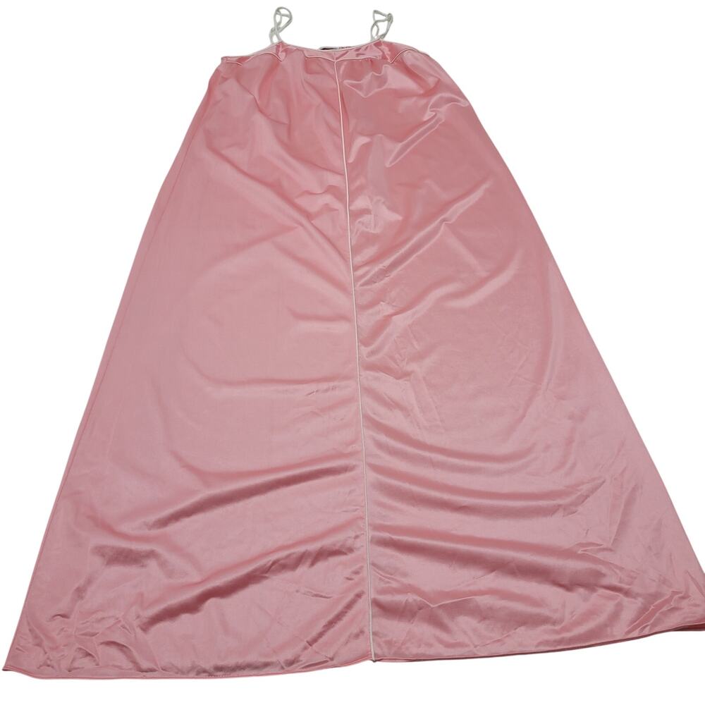Vintage Diane Von Furstenberg DVF pink long satin nightgown nightie coquette